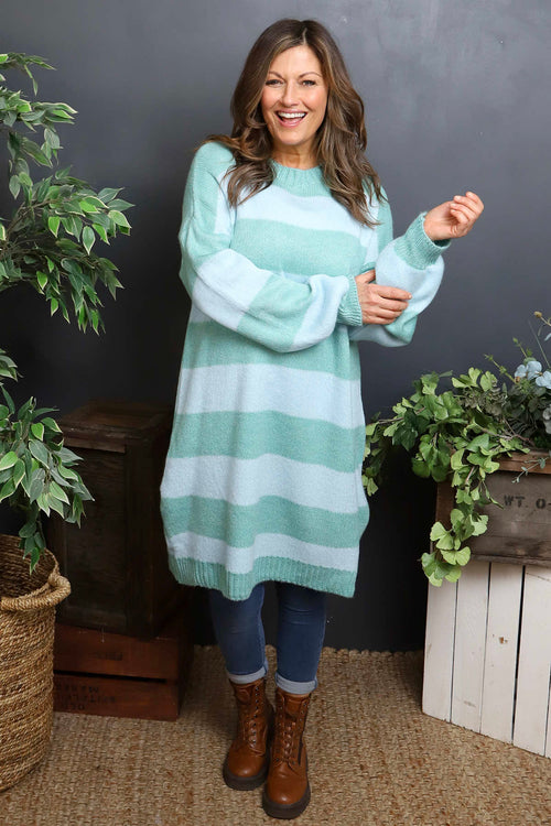 Osanna Stripe Knitted Jumper Light Blue - Image 2