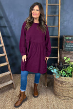 Andrea Needlecord Tunic Burgundy Burgundy - Andrea Needlecord Tunic Burgundy