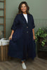 Meryl Long Cotton Jacket Navy