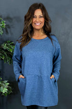 Lindsey Pocket Tunic Blue Blue - Lindsey Pocket Tunic Blue