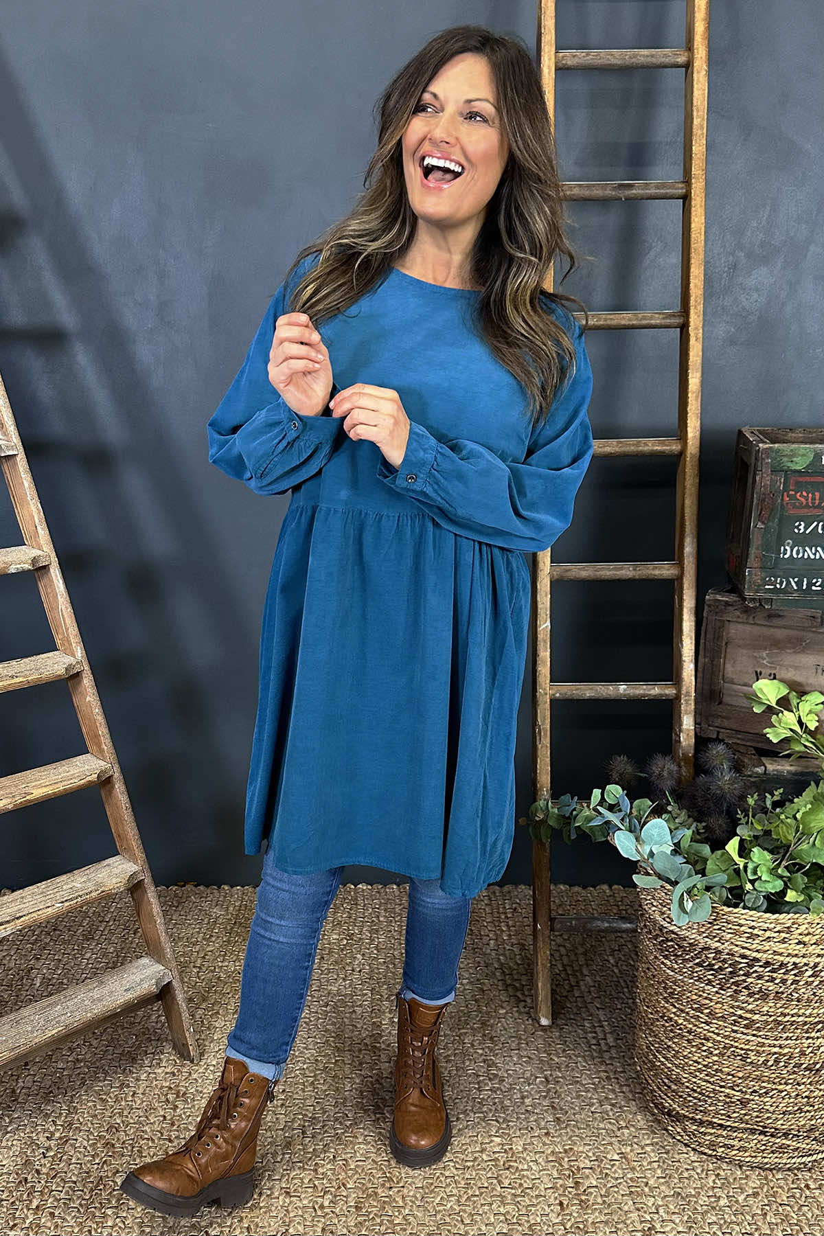 Andrea Needlecord Tunic Teal