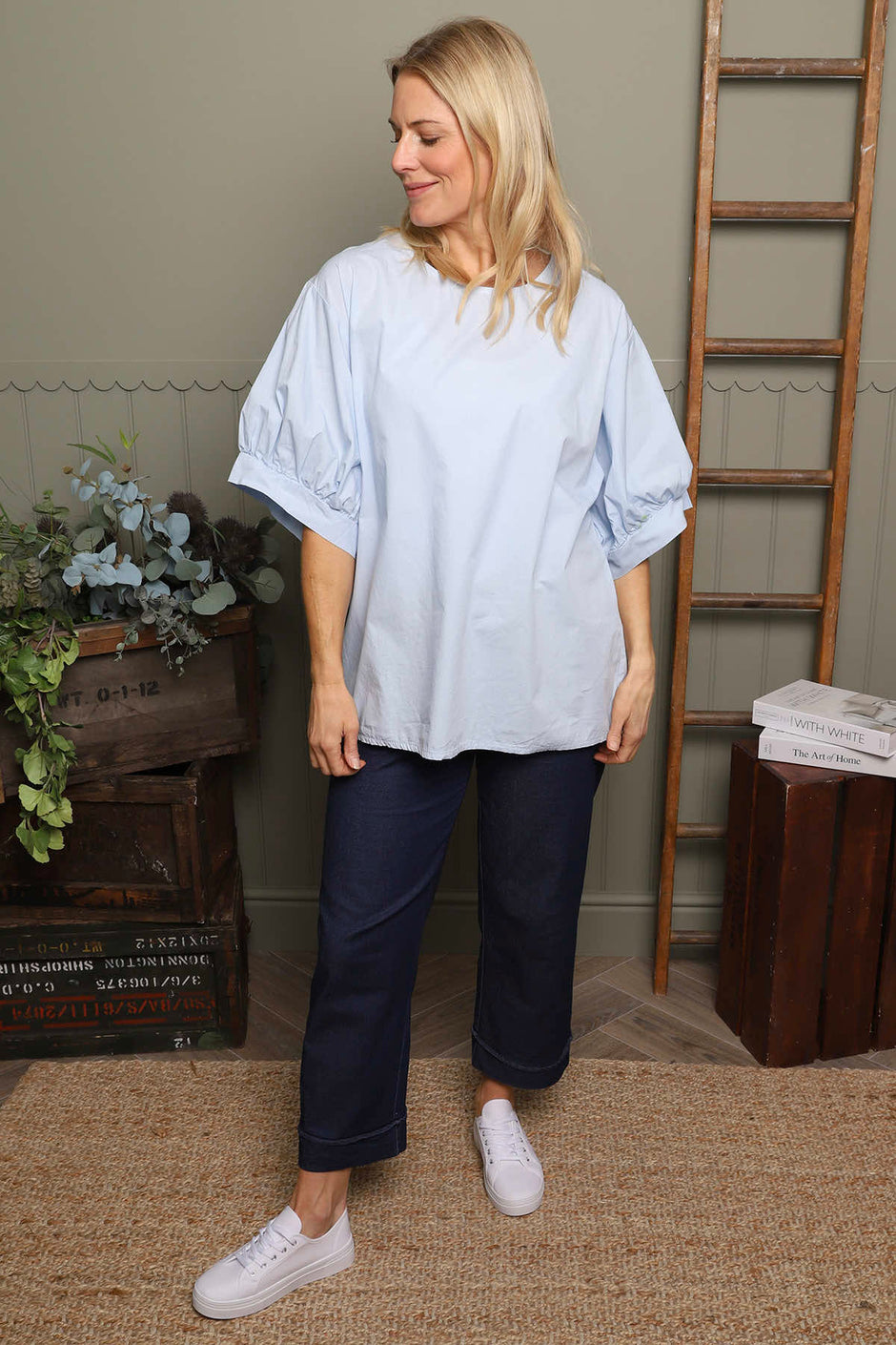 Lallie Cotton Top Light Blue