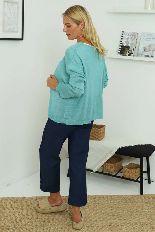 Leandra Knit Cardigan Sage Green - Image 4