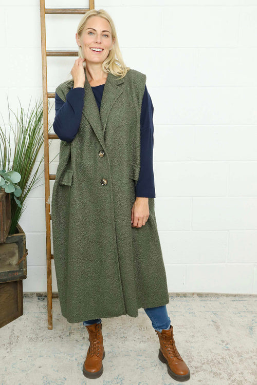 Kori Boucle Gilet Khaki - Image 2