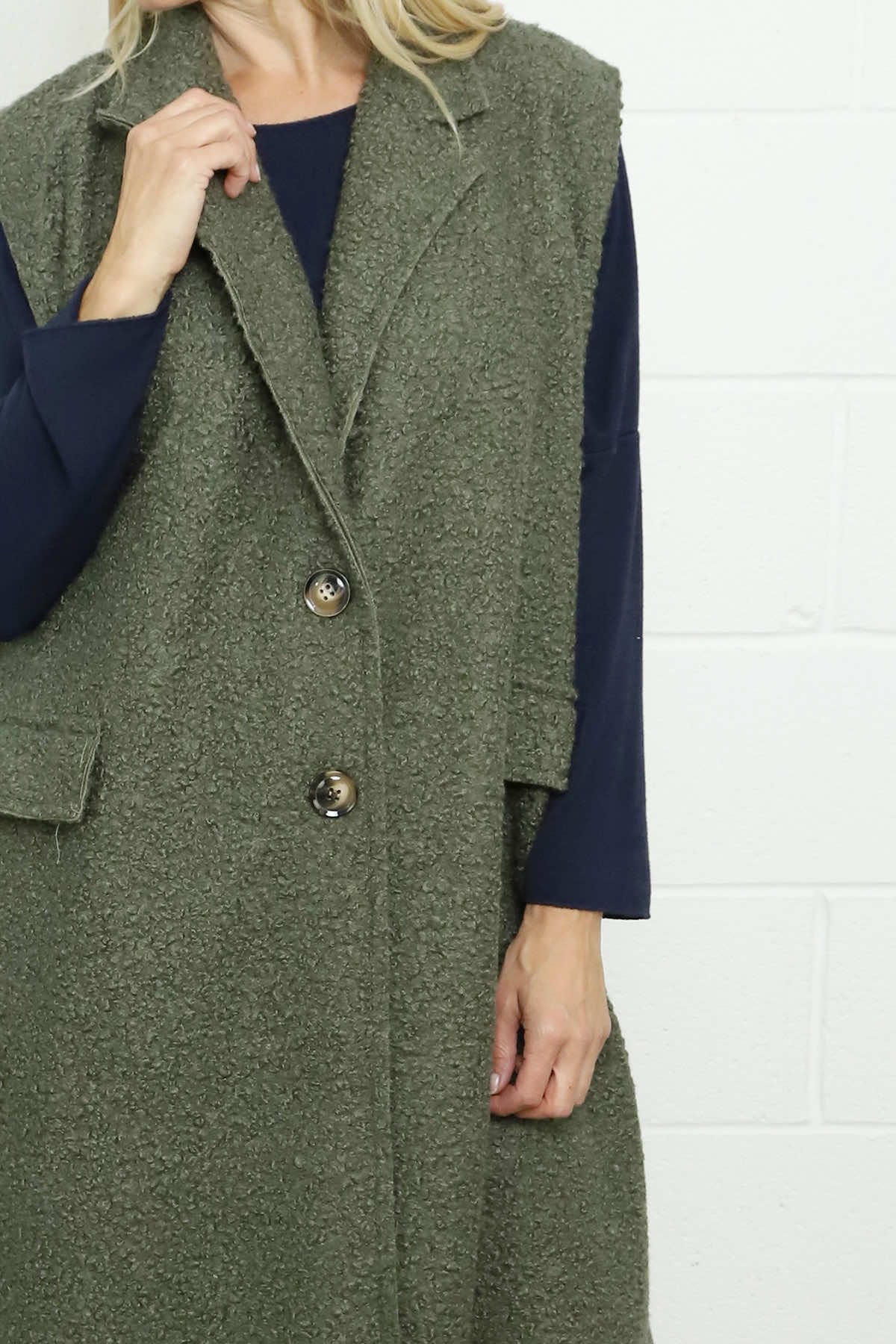 Kori Boucle Gilet Khaki