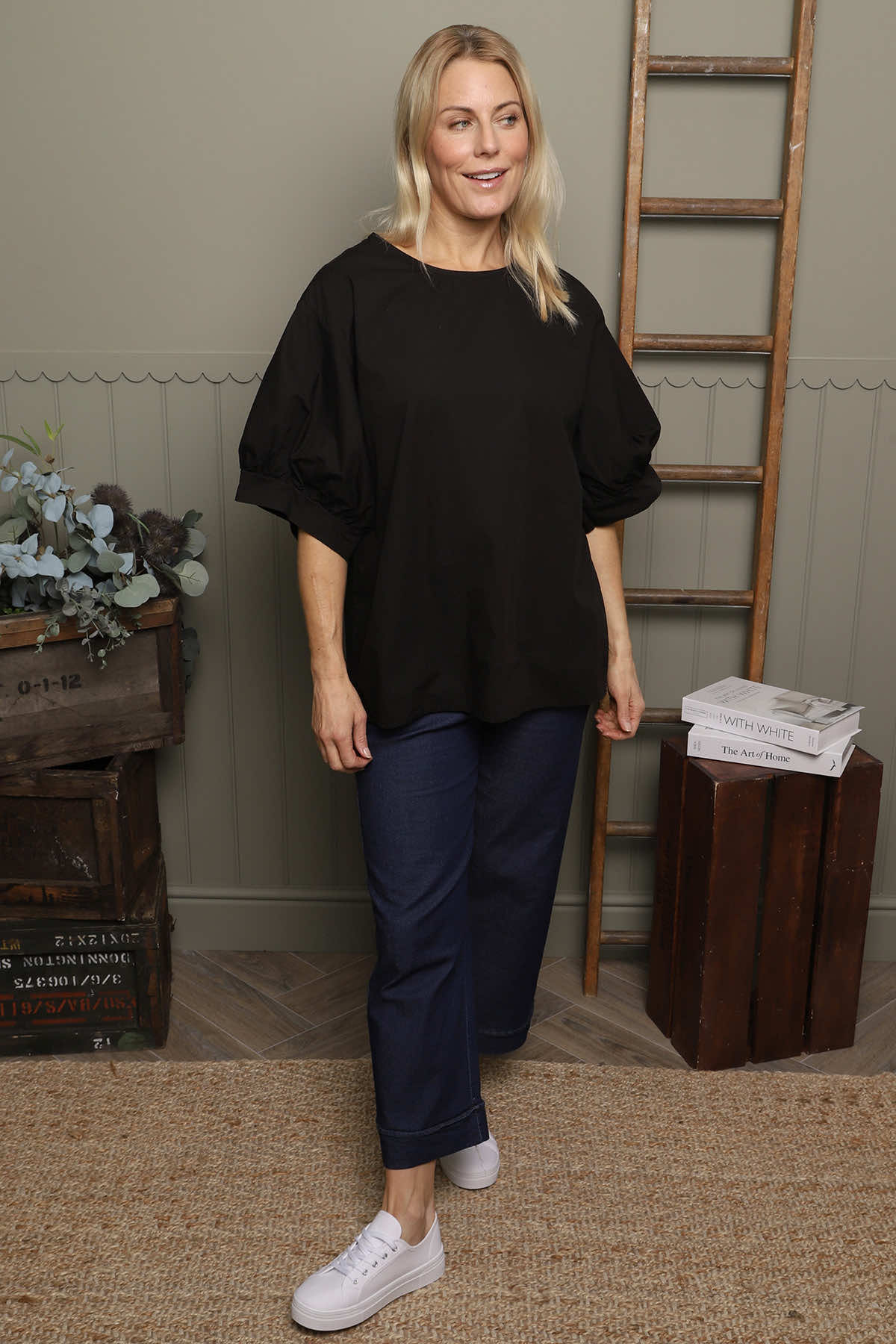 Lallie Cotton Top Black