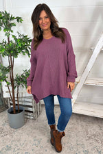 Bo Slouch V-Neck Jumper Mauve Mauve - Bo Slouch V-Neck Jumper Mauve