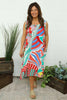 Hudson Retro Print Sleeveless Dress Red