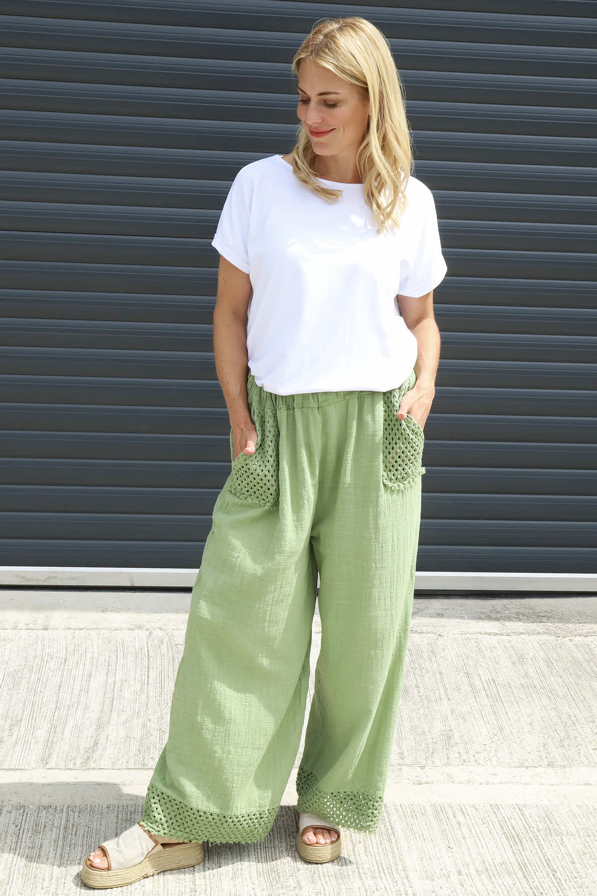 Elana Cotton Trousers Green