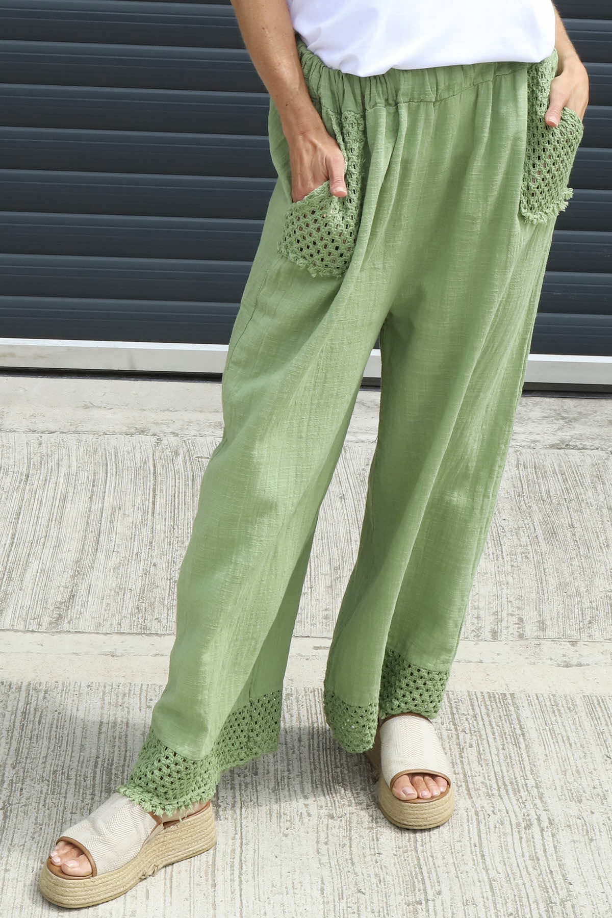 Elana Cotton Trousers Green