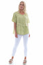 Kyrel Button Linen Top Pistachio