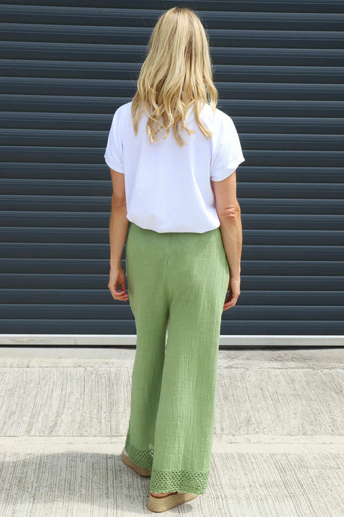 Elana Cotton Trousers Green - Image 4