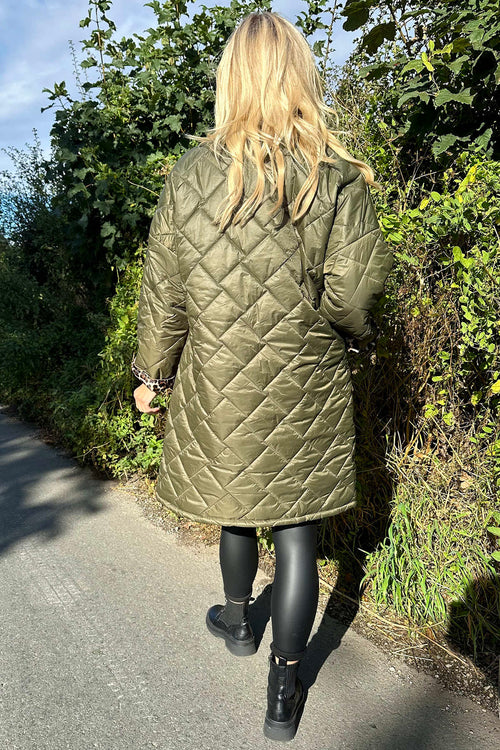 Tiana Padded Coat Khaki - Image 4