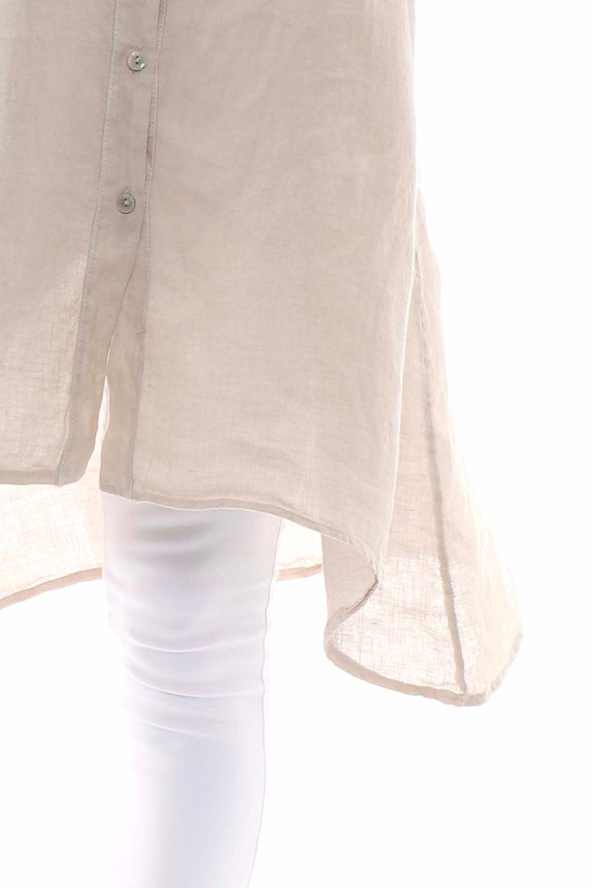 Lizzy Button Linen Tunic Stone