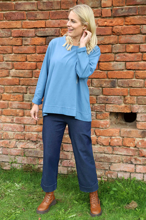 Barbara Pocket Cotton Top Blue - Image 2