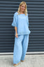 Elana Cotton Trousers Powder Blue