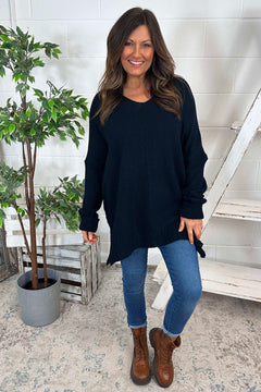 Bo Slouch V-Neck Jumper Navy