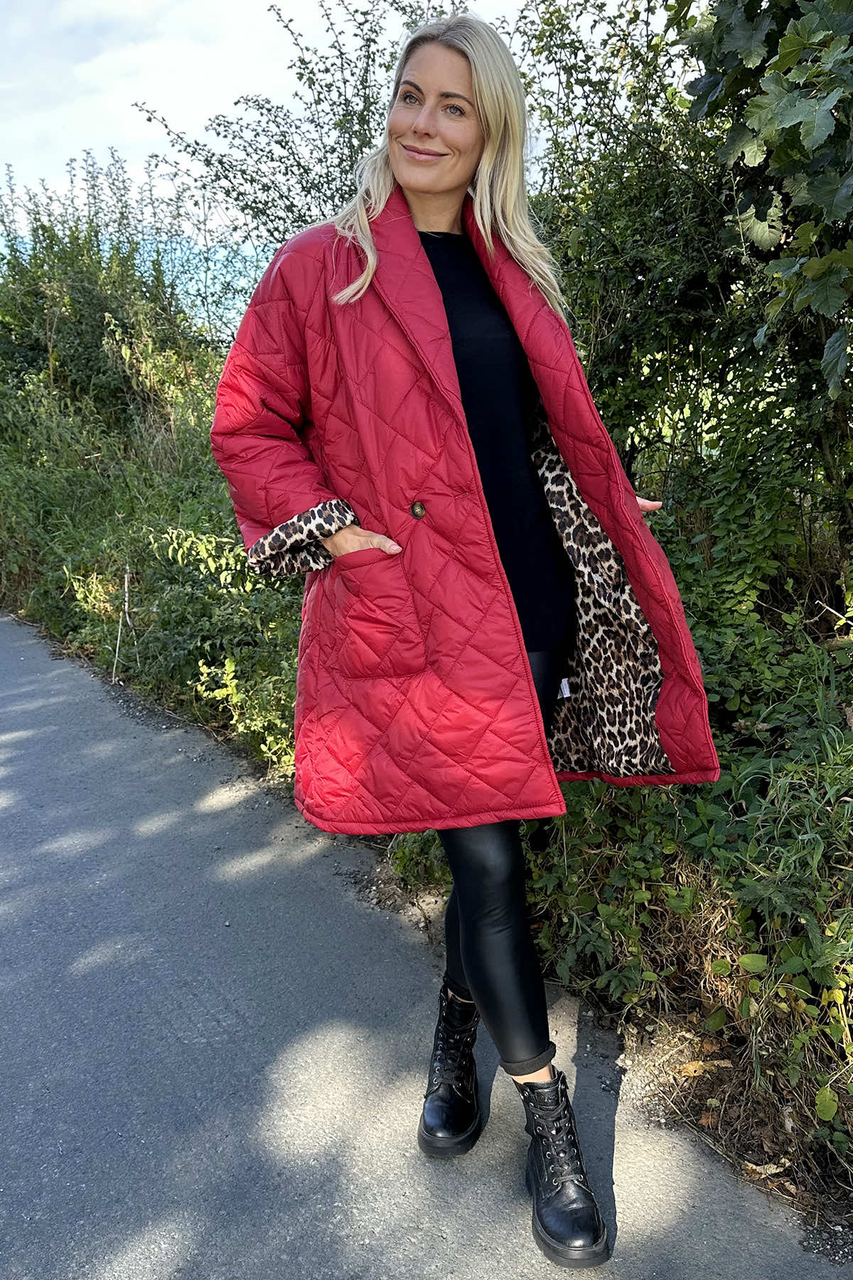 Tiana Padded Coat Wine