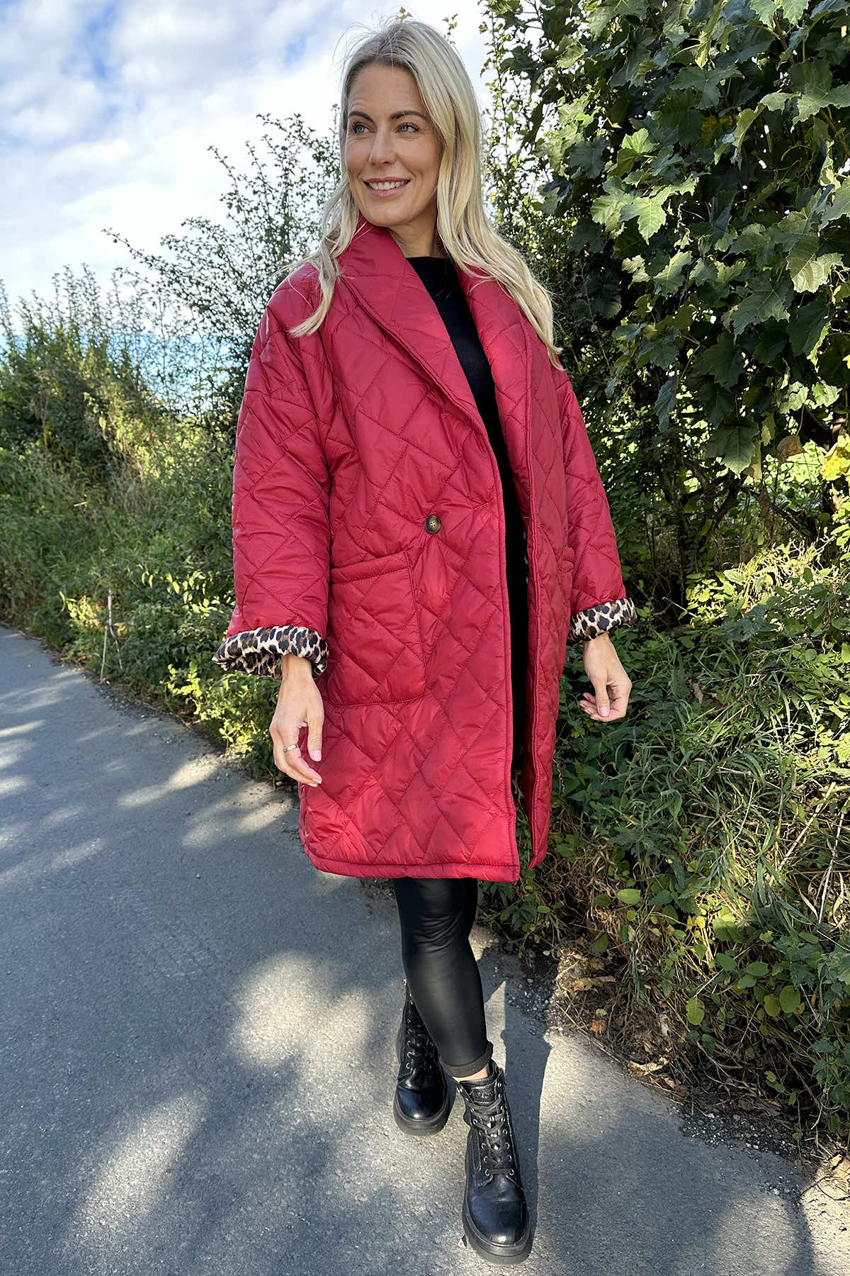 Tiana Padded Coat Wine