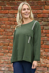 Barbara Pocket Cotton Top Khaki