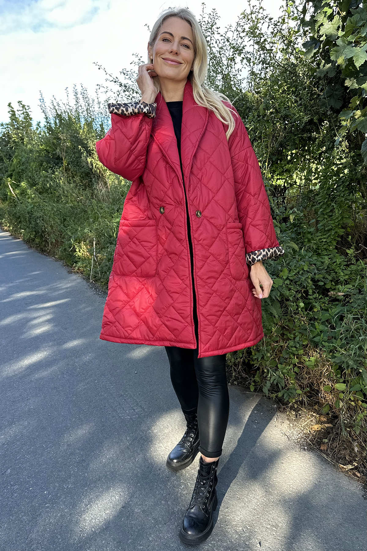 Tiana Padded Coat Wine