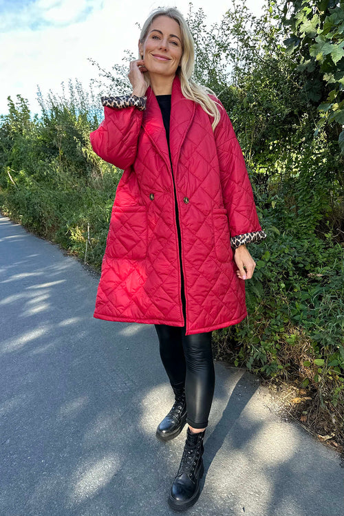 Tiana Padded Coat Wine - Image 3