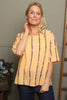 Kalia Stripe Linen Top Orange