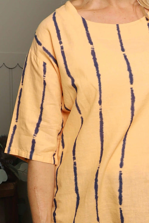 Kalia Stripe Linen Top Orange - Image 3