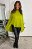 Della Cowl Neck Cotton Top Lime