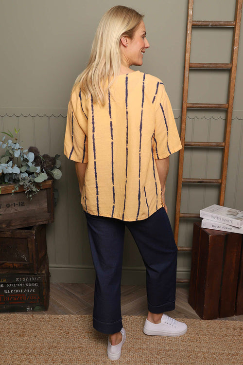 Kalia Stripe Linen Top Orange - Image 5
