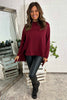 Della Cowl Neck Cotton Top Wine