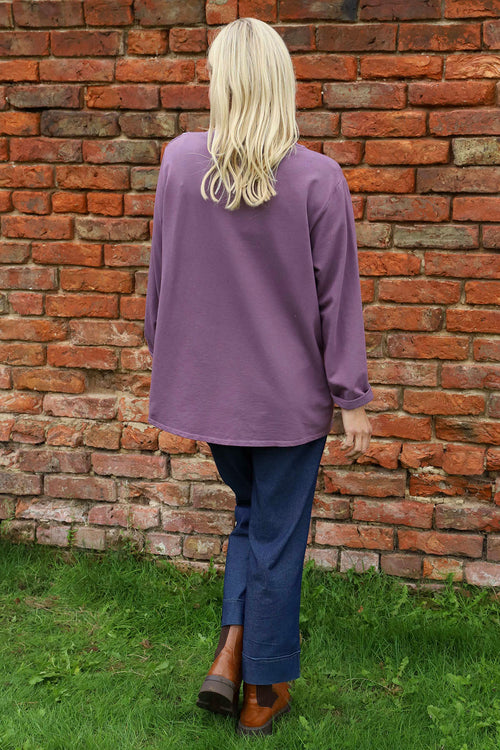 Barbara Pocket Cotton Top Purple - Image 4
