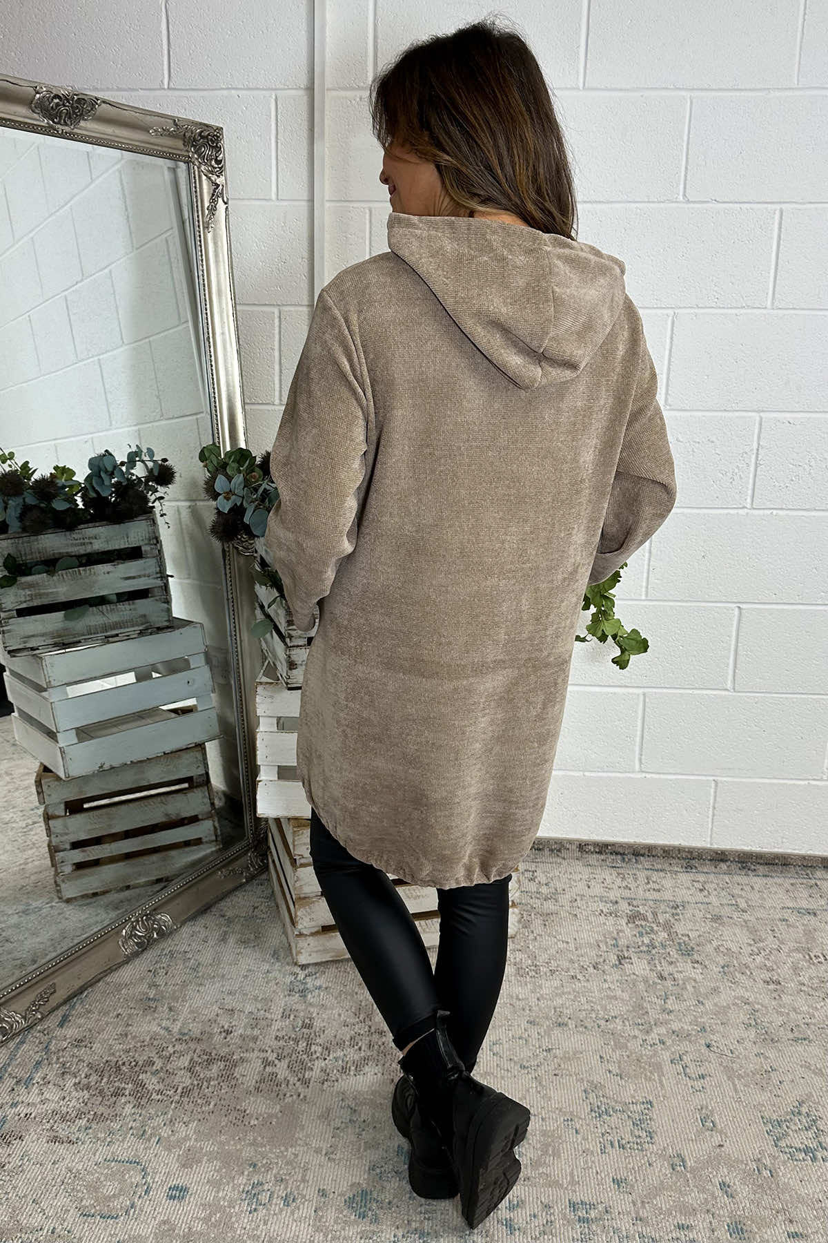 Elodie Hooded Zip Up Jacket Camel