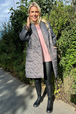 Tiana Padded Coat Charcoal Charcoal - Tiana Padded Coat Charcoal