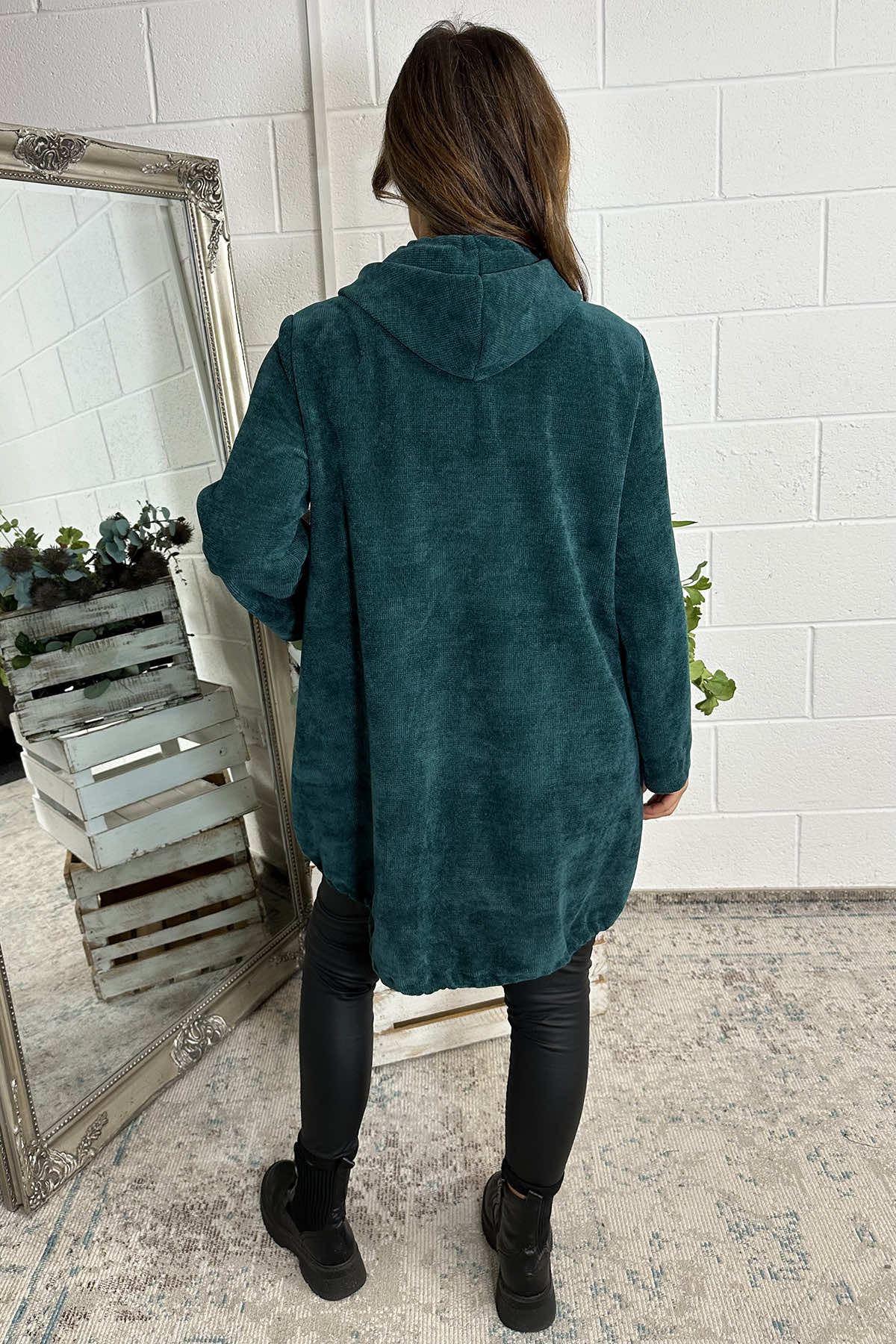 Elodie Hooded Zip Up Jacket Bottle Green