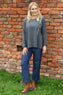 Barbara Pocket Cotton Top Charcoal