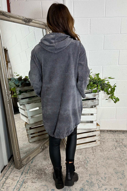 Elodie Hooded Zip Up Jacket Mid Grey - Image 4