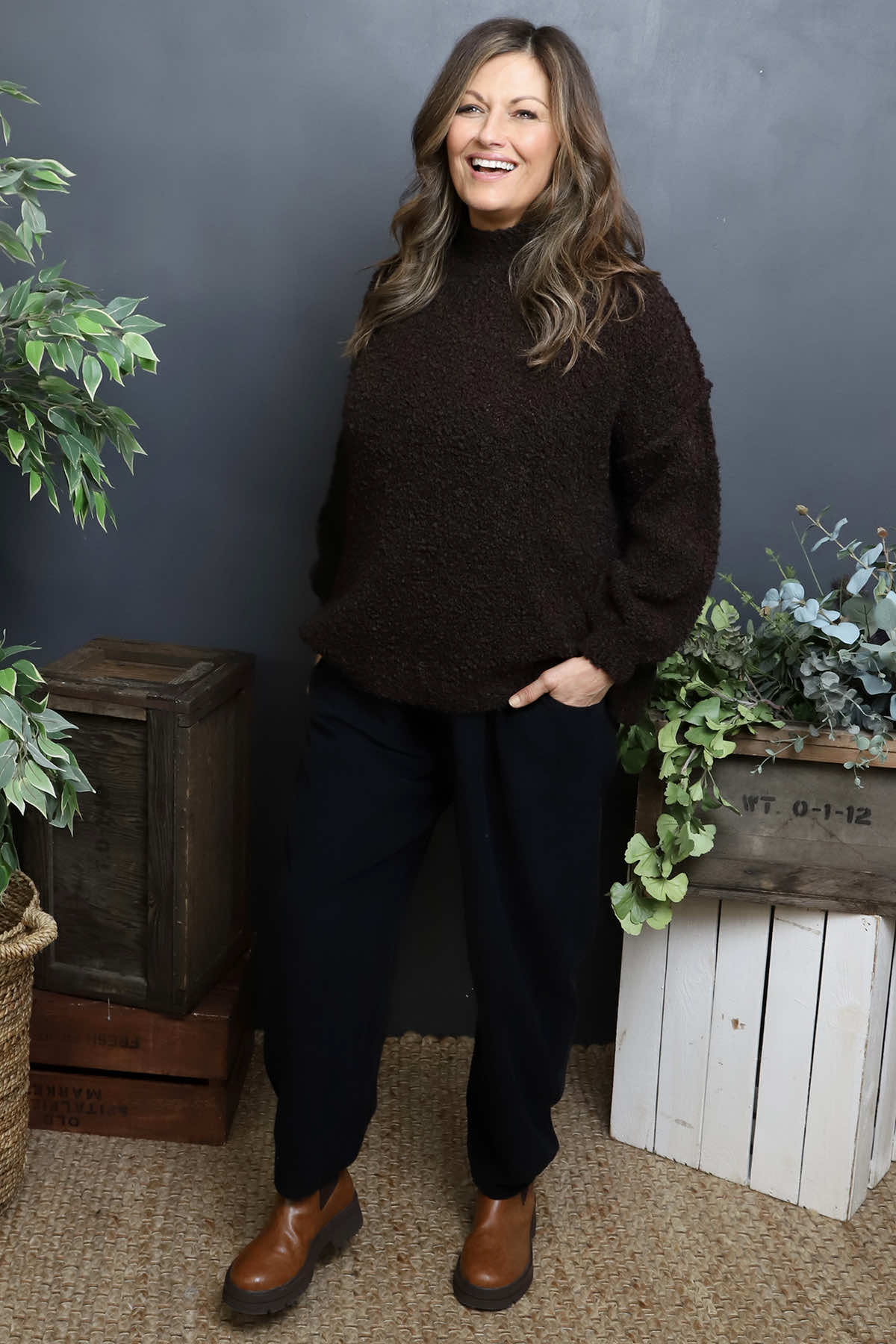 Melesina Boucle Jumper Cocoa