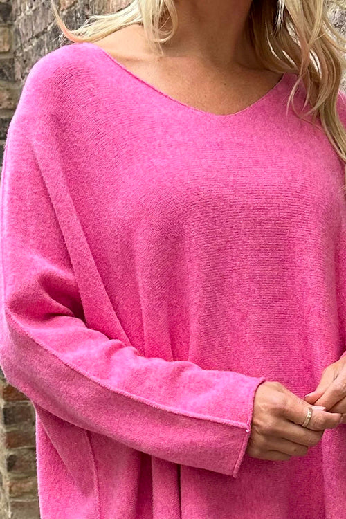 Enya V-Neck Knitted Jumper Pink - Image 3