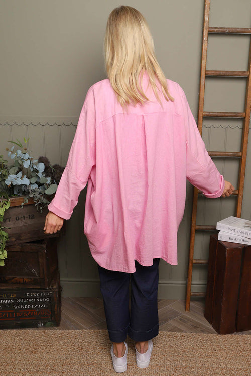 Adrielle Linen Shirt Pink - Image 4