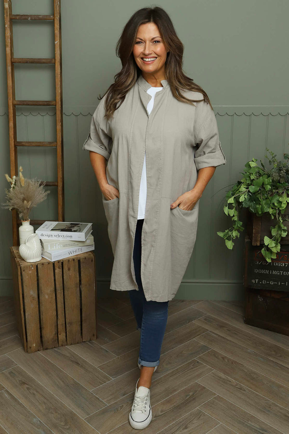 Gillian Linen Jacket Mocha