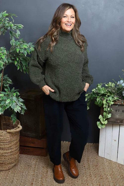 Melesina Boucle Jumper Khaki - Image 2
