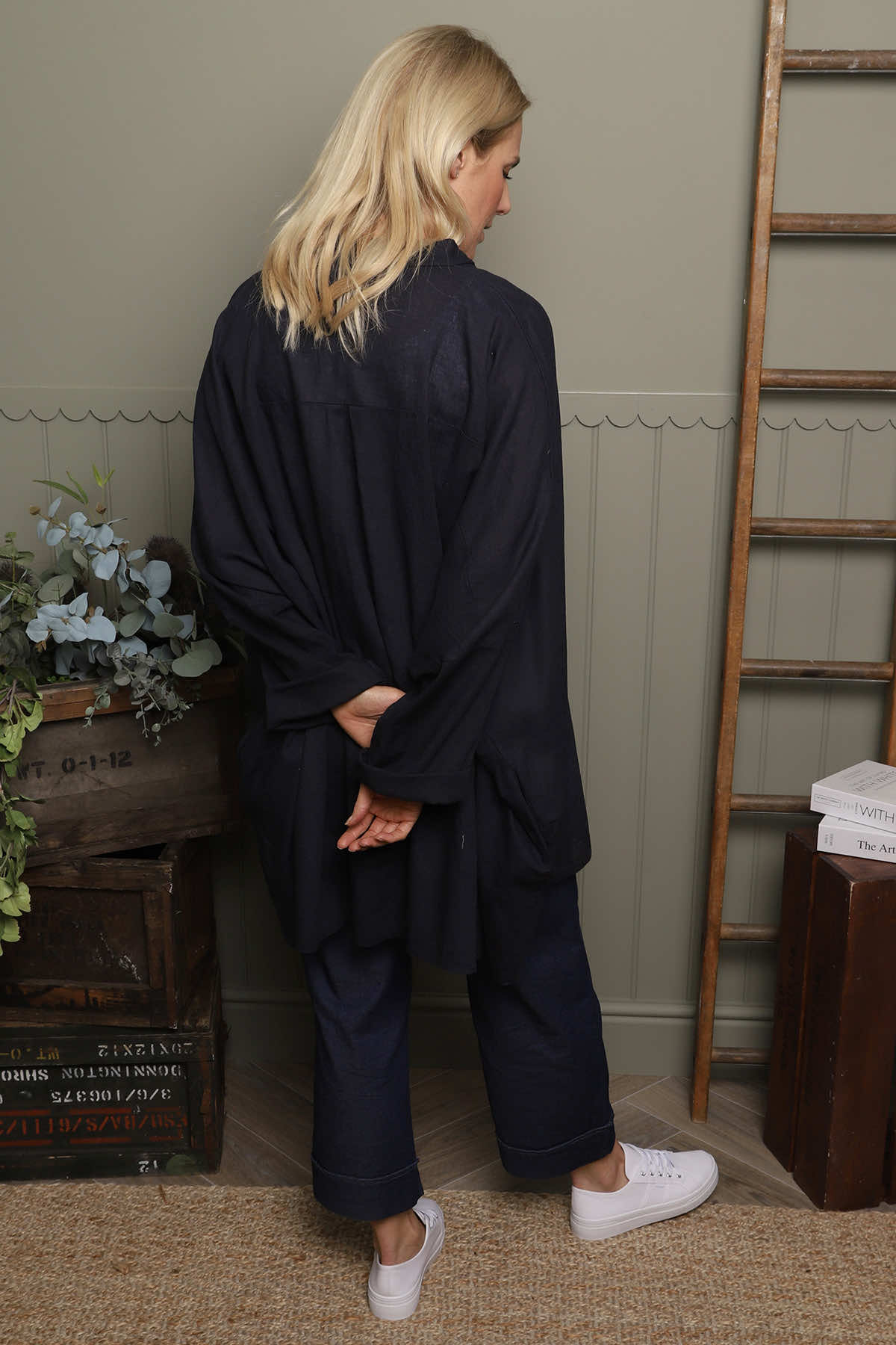 Adrielle Linen Shirt Navy