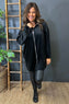 Tessa Velour Hooded Zip Jacket Black