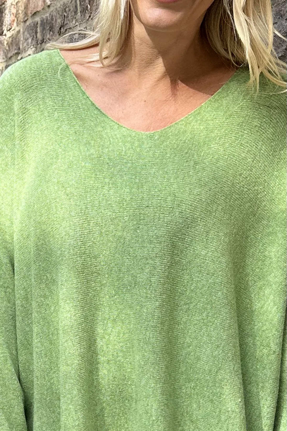 Enya V-Neck Knitted Jumper Olive