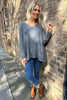 Enya V-Neck Knitted Jumper Charcoal