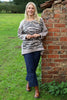 Estella Print Cotton Top Mocha