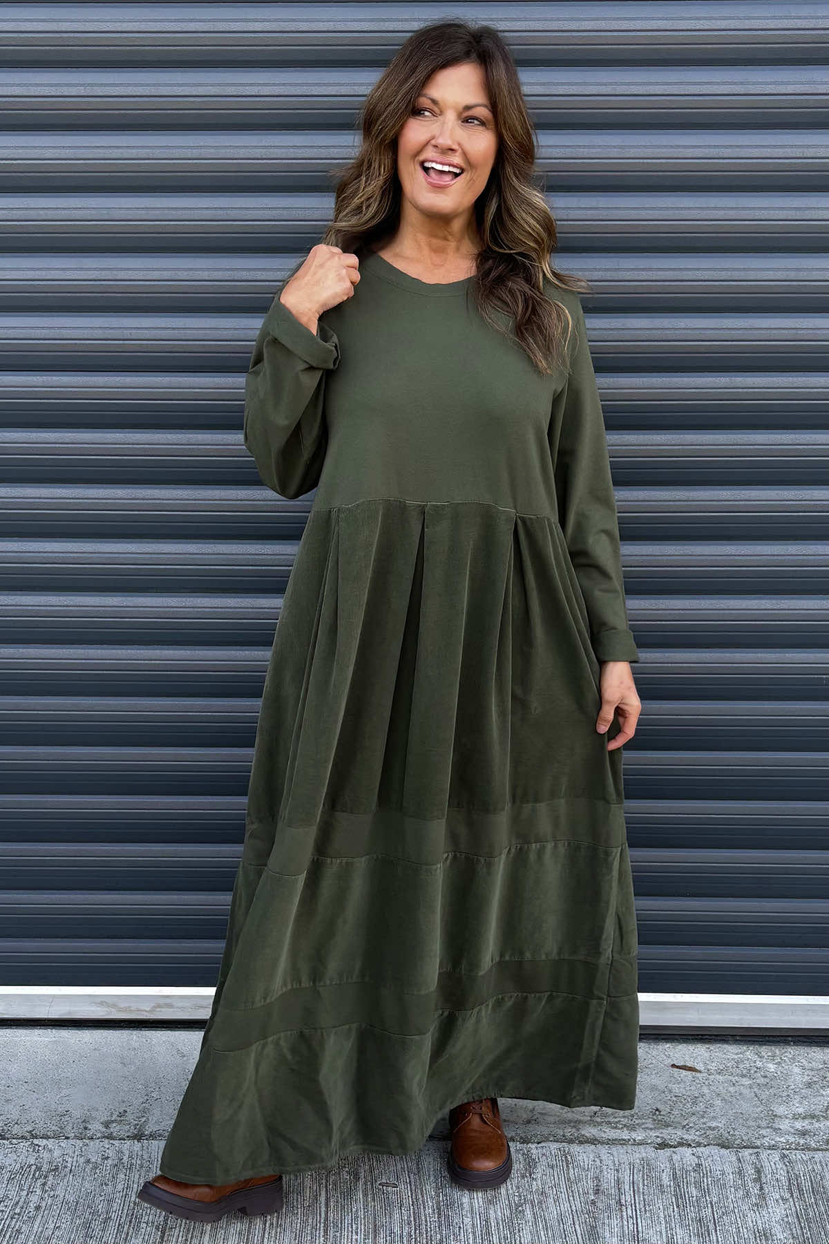 Petra Cotton Dress Khaki