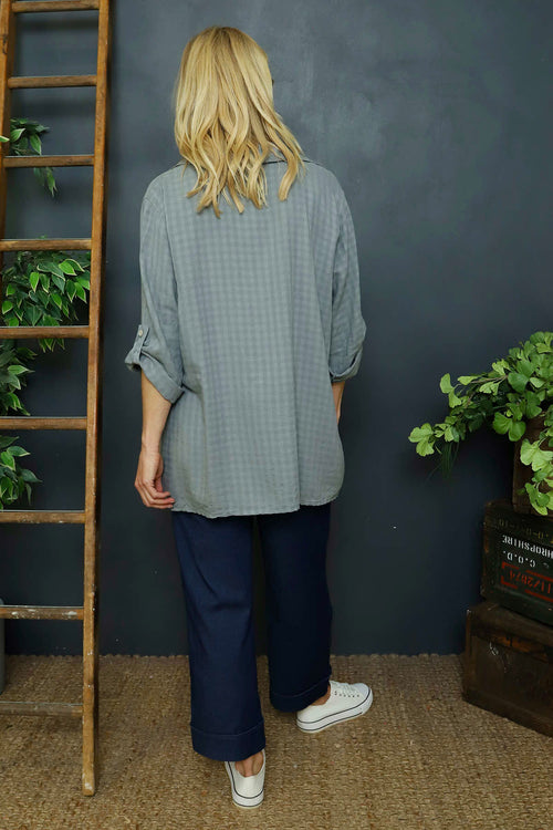 Shyla Check Wrap Top Mid Grey - Image 4