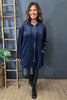 Tessa Velour Hooded Zip Jacket Navy